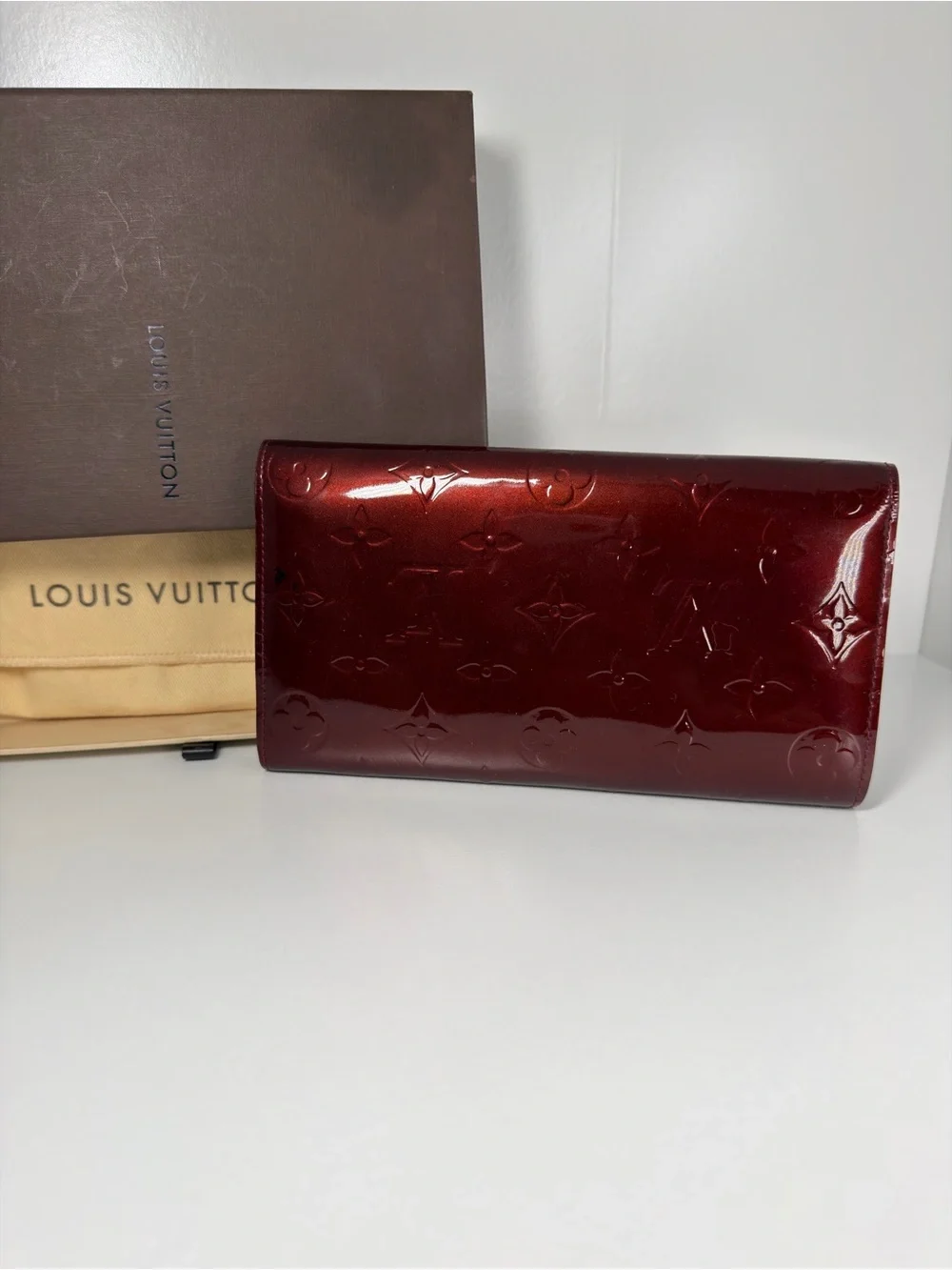 Louis Vuitton Vernis Sarah Wallet Amarante w/ Box & Dust Bag